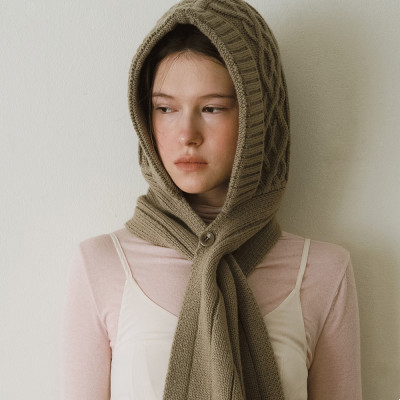 DIAMOND CABLE BALACLAVA 長頸巾連拉克拉法帽